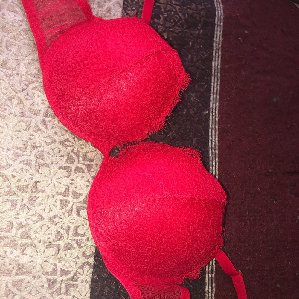 red push up bra